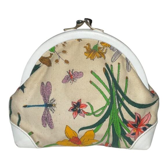 Gucci Floral Vintage Retro Kiss-lock Purse Clutch Rare - Picture 1 of 16